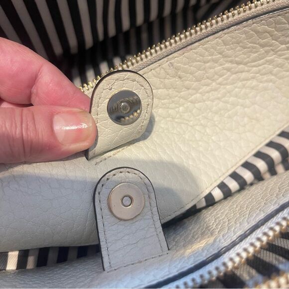 Kate Spade Southport Avenue Lydia bag Cream/black Pebbled Preowned - Picture 7 of 16